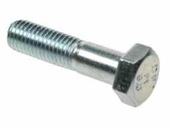 Image Alt Text: Grade 8.8 HT Hexagon Bolts DIN 931 BZP - M12 x 220: A high tensile steel hexagon headed bolt, partially threaded, used for fastening multiple components together.