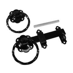  TIMCO Ring Gate Latch Twisted Black - 6 - External handle and twisted ring pattern for decorative effect